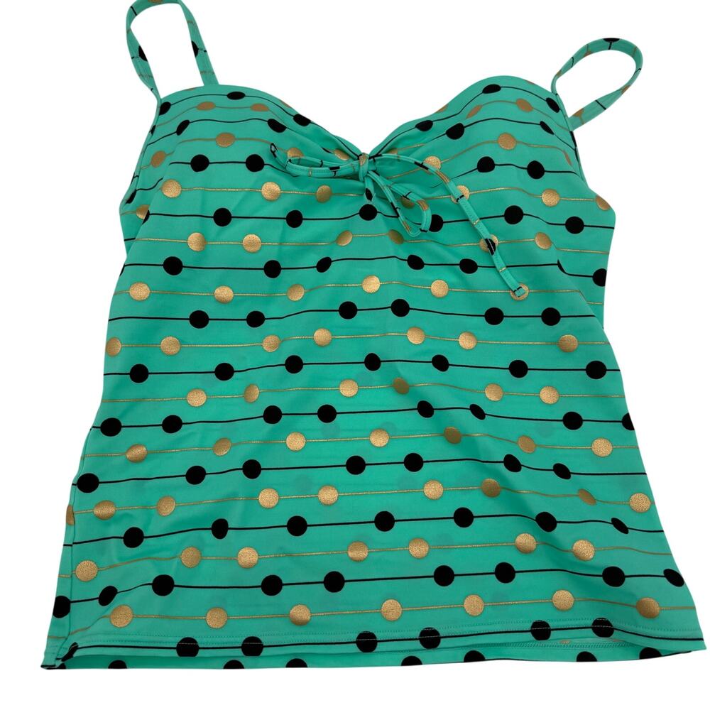 Victoria's Secret Green Polka Dot Tankini Swim Swimsuit Size 32D